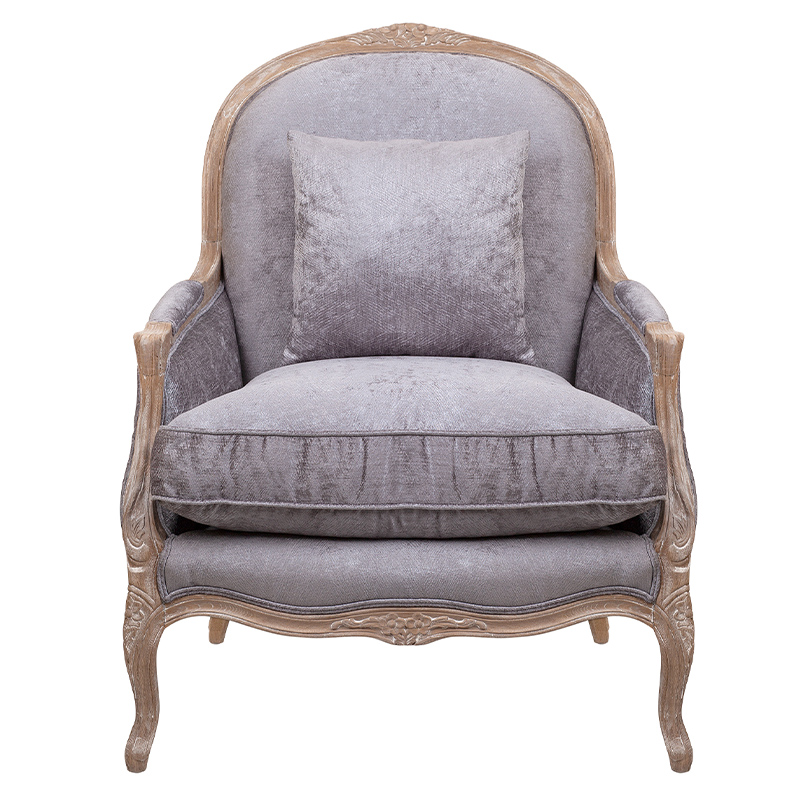 Кресло Ava Classical Armchair brown and grey velour Серый Коричневый Кресло Ava Classical Armchair brown and grey velour Серый Коричневый в Волгограде | Loft Concept
