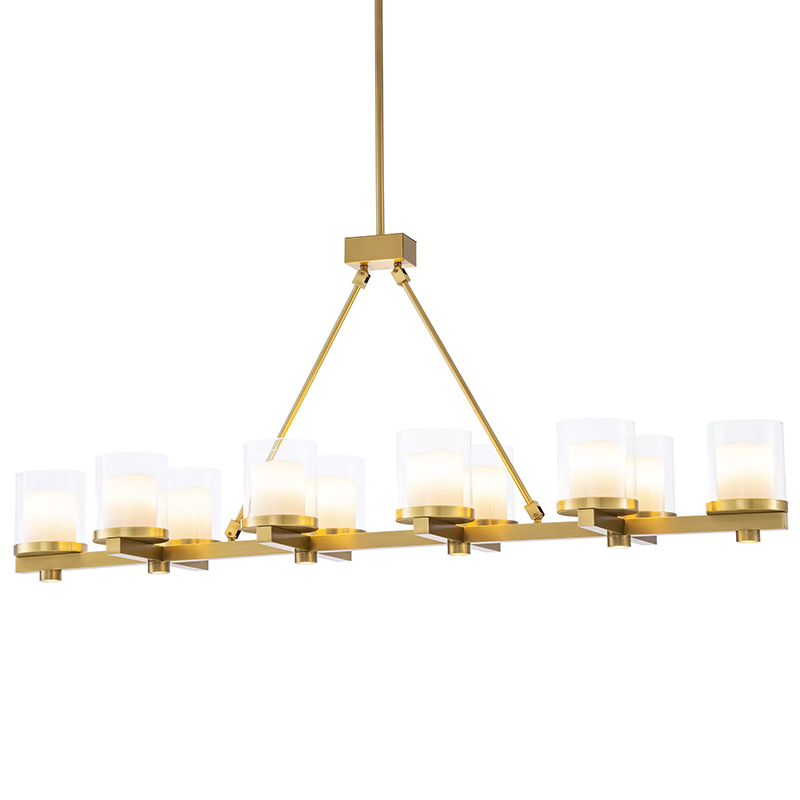 Люстра Eichholtz Chandelier Donovan Brass Латунь Белый Прозрачное Стекло Люстра Eichholtz Chandelier Donovan Brass Латунь Белый Прозрачное Стекло в Волгограде | Loft Concept
