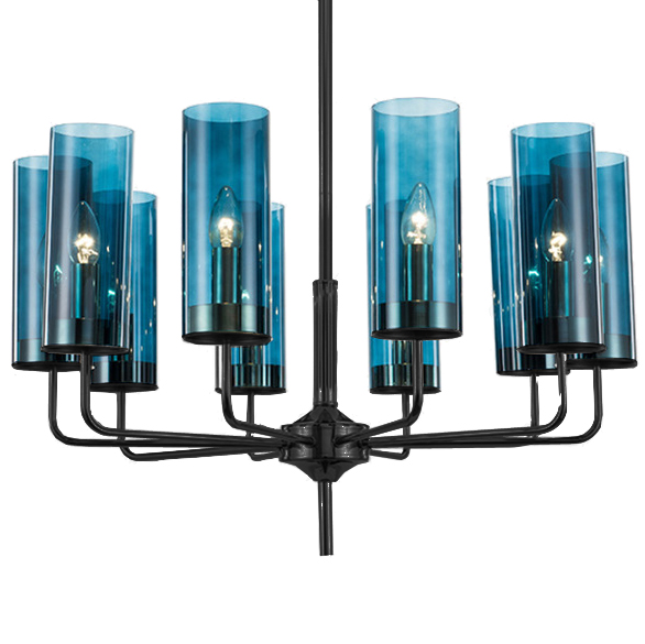Люстра Black & Blue Glass Tube Chandelier 10 Графитовый Сапфир (Sapphire) Люстра Black & Blue Glass Tube Chandelier 10 Графитовый Сапфир (Sapphire) в Волгограде | Loft Concept