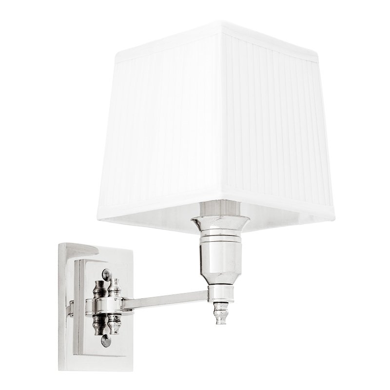 Бра Wall Lamp Lexington Single Nickel+White Никель Белый Бра Wall Lamp Lexington Single Nickel+White Никель Белый в Волгограде | Loft Concept