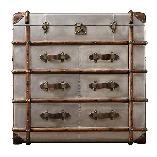 Комод в стиле Лофт RH Richards Polished Aluminum Trunks Chest Алюминий Коричневый винтаж Комод в стиле Лофт RH Richards Polished Aluminum Trunks Chest Алюминий Коричневый винтаж в Волгограде | Loft Concept