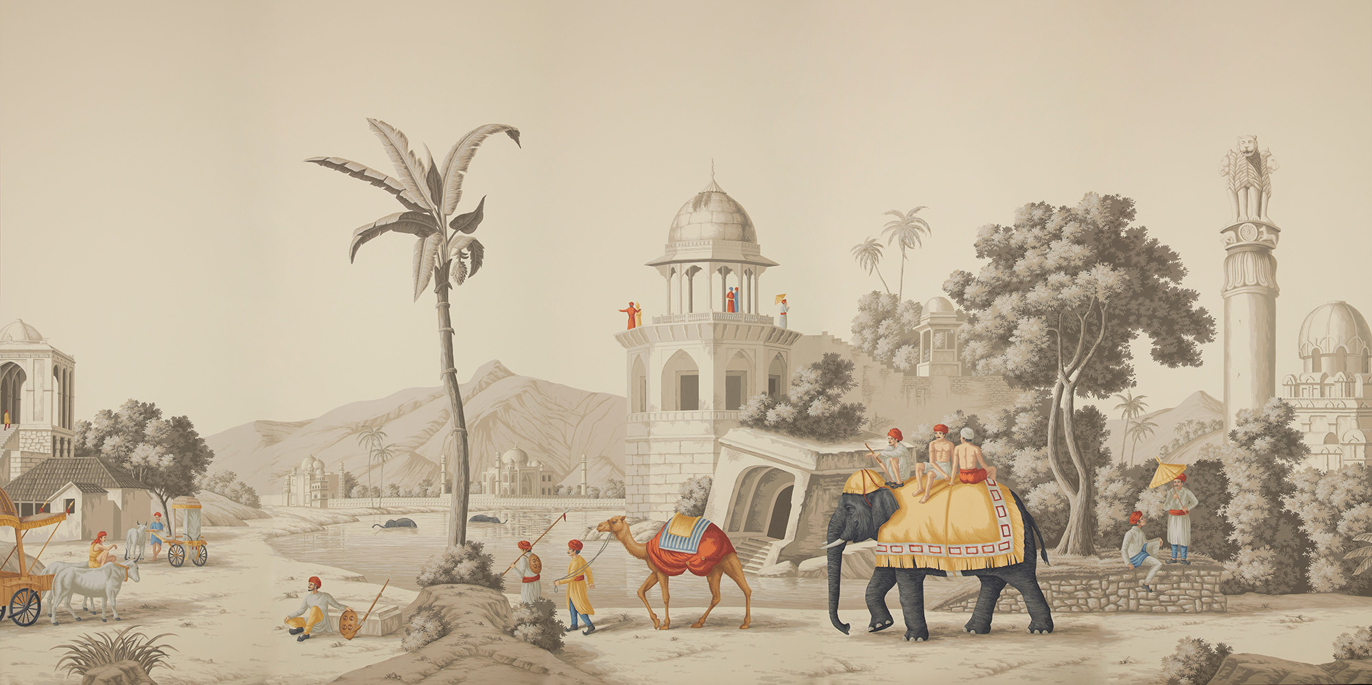Обои ручная роспись Early Views of India scenic paper Обои ручная роспись Early Views of India scenic paper - постер Loft-Concept в Волгограде