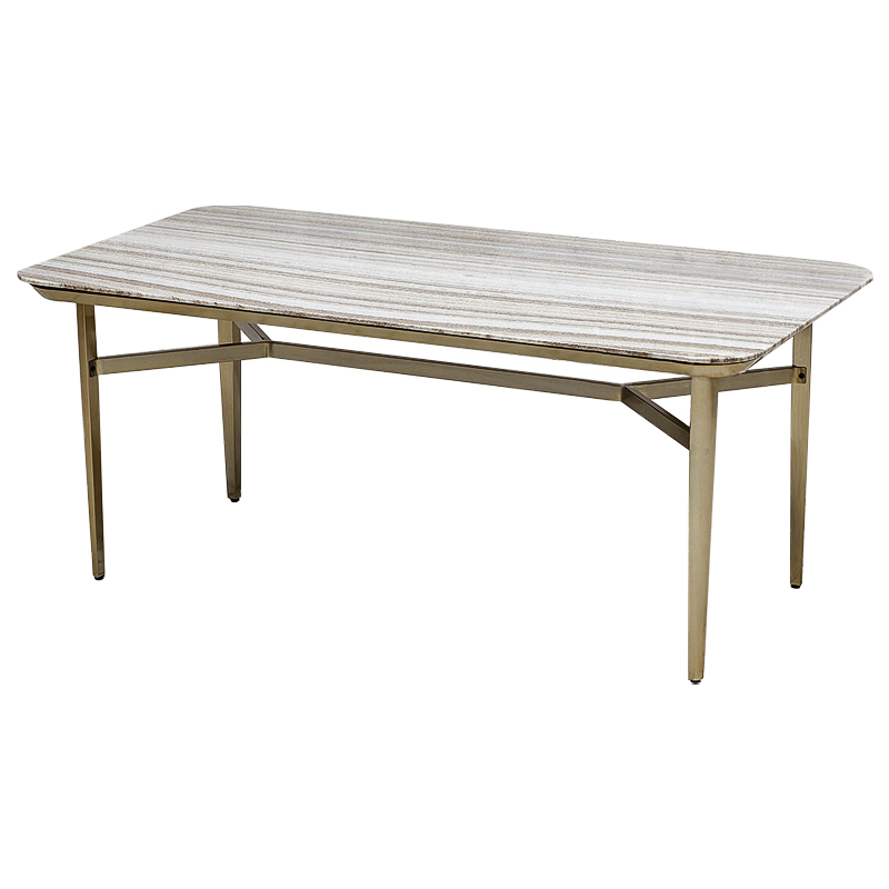 Стол Cisneros Marble Dinner Table с мраморной столешницей Бежево-серый Золотой Стол Cisneros Marble Dinner Table с мраморной столешницей Бежево-серый Золотой в Волгограде | Loft Concept