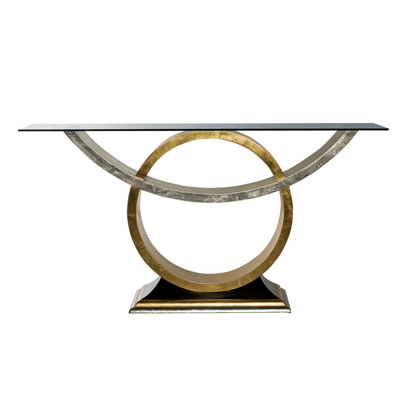 Консоль Wooden Base Gold & Silver Золотой Серебро винтаж Консоль Wooden Base Gold & Silver Золотой Серебро винтаж в Волгограде | Loft Concept