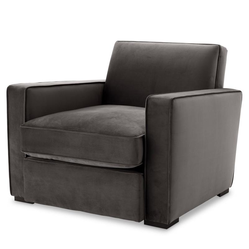 Кресло Eichholtz Chair Edmond grey Серый Черный Кресло Eichholtz Chair Edmond grey Серый Черный в Волгограде | Loft Concept