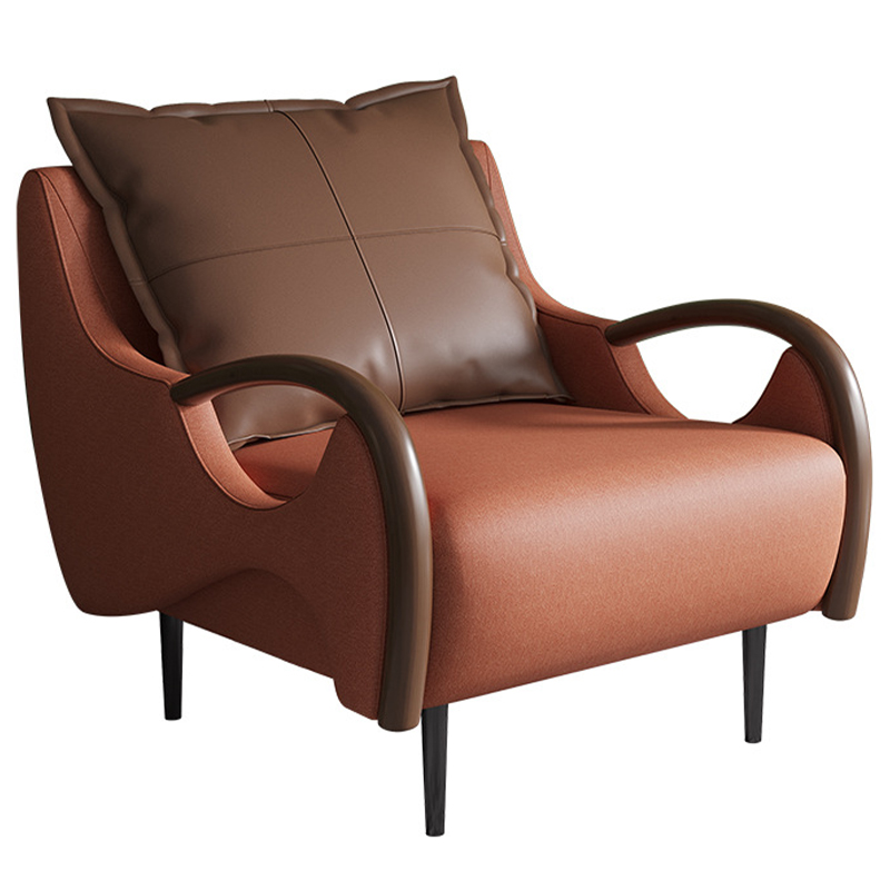 Кресло Oliwier Orange Armchair Оранжевый Коричневый в Волгограде | Loft Concept 