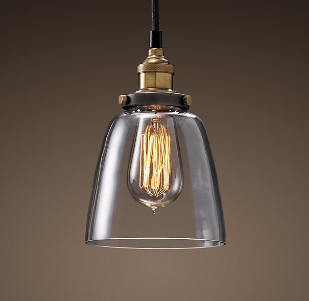 Подвесной светильник Loft Clear Glass Cloche Черный Подвесной светильник Loft Clear Glass Cloche Черный в Волгограде | Loft Concept