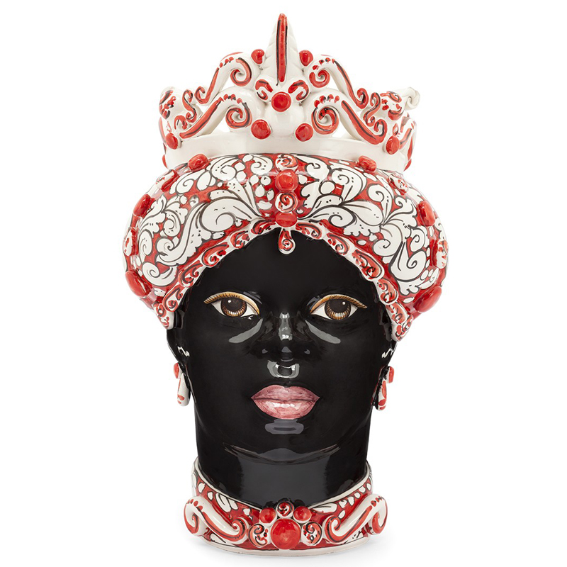 Ваза VASE MORO LADY red Черный Белый Красный Ваза VASE MORO LADY red Черный Белый Красный в Волгограде | Loft Concept
