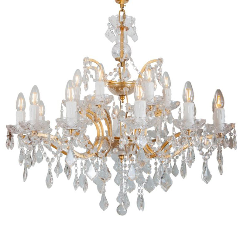 Люстра 19th c. Rococo IRON & CLEAR CRYSTAL GOLD Chandelier 18 Золотой Прозрачное Стекло Люстра 19th c. Rococo IRON & CLEAR CRYSTAL GOLD Chandelier 18 Золотой Прозрачное Стекло в Волгограде | Loft Concept