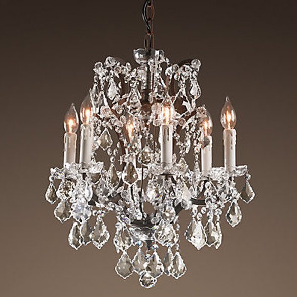 Люстра 19TH C. ROCOCO IRON & CLEAR CRYSTAL 6 Прозрачное Стекло Бурая ржавчина Люстра 19TH C. ROCOCO IRON & CLEAR CRYSTAL 6 Прозрачное Стекло Бурая ржавчина в Волгограде | Loft Concept
