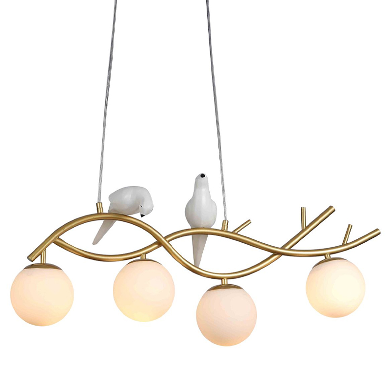 Люстра с белыми птицами Provence Bird Золотой Белый Люстра с белыми птицами Provence Bird Золотой Белый в Волгограде | Loft Concept