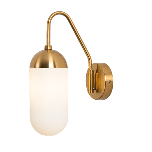 Бра Pelle Sconce short Gooseneck Clear Shade Латунь Белый Бра Pelle Sconce short Gooseneck Clear Shade Латунь Белый в Волгограде | Loft Concept