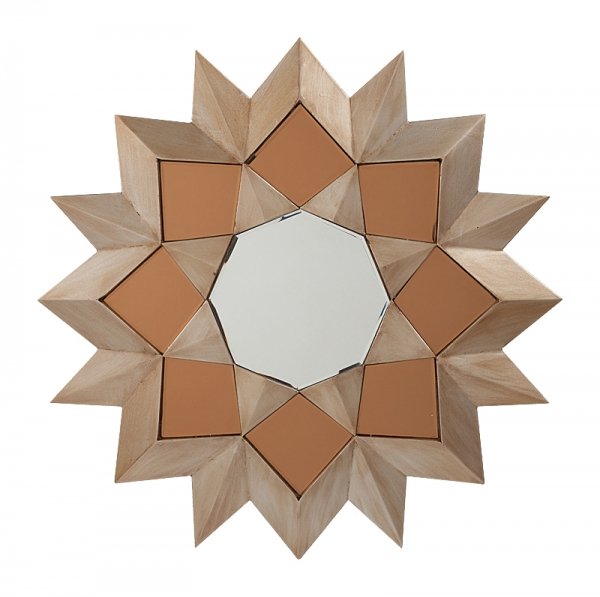 Зеркало-солнце Polygonal Sun Коричневый Зеркало-солнце Polygonal Sun Коричневый в Волгограде | Loft Concept