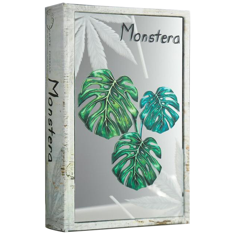 Шкатулка-книга Monstera Leaves Mirror Book Box Серый Зеленый Бежевый Шкатулка-книга Monstera Leaves Mirror Book Box Серый Зеленый Бежевый в Волгограде | Loft Concept