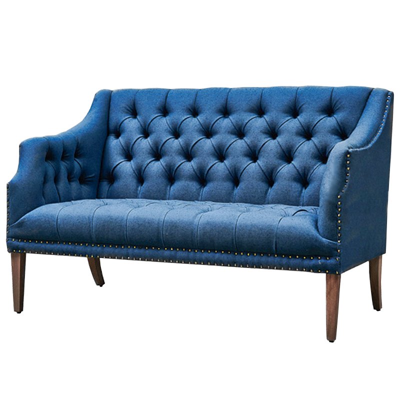 Диван Morton Capitone Sofa Диван синий лен Синий Диван Morton Capitone Sofa Диван синий лен Синий в Волгограде | Loft Concept