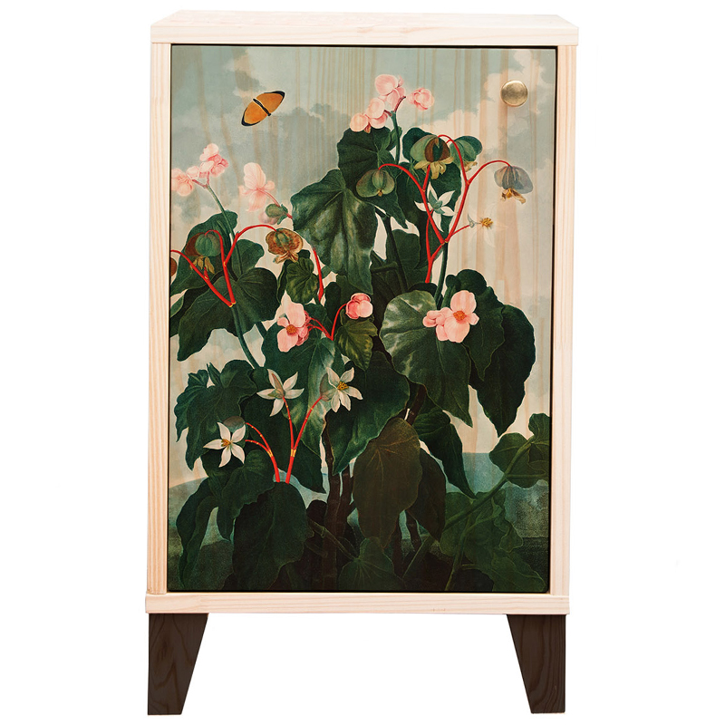 Тумба с цветочным изображением Floral Print Nighstand Natural Бежевый Мульти Зеленый Тумба с цветочным изображением Floral Print Nighstand Natural Бежевый Мульти Зеленый в Волгограде | Loft Concept