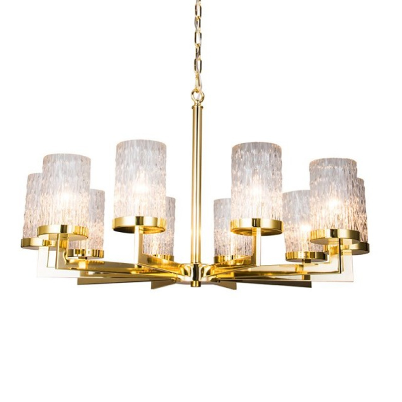 Люстра Kelly Gold с Рельефным Стеклом Золотой Люстра Kelly Gold с Рельефным Стеклом Золотой в Волгограде | Loft Concept