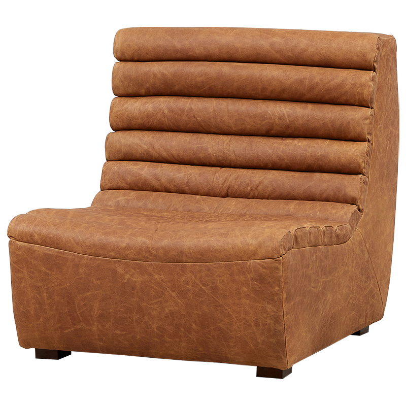 Модульное кожаное кресло Beaumont Lounge Leather Armchair Коричневый Модульное кожаное кресло Beaumont Lounge Leather Armchair Коричневый в Волгограде | Loft Concept