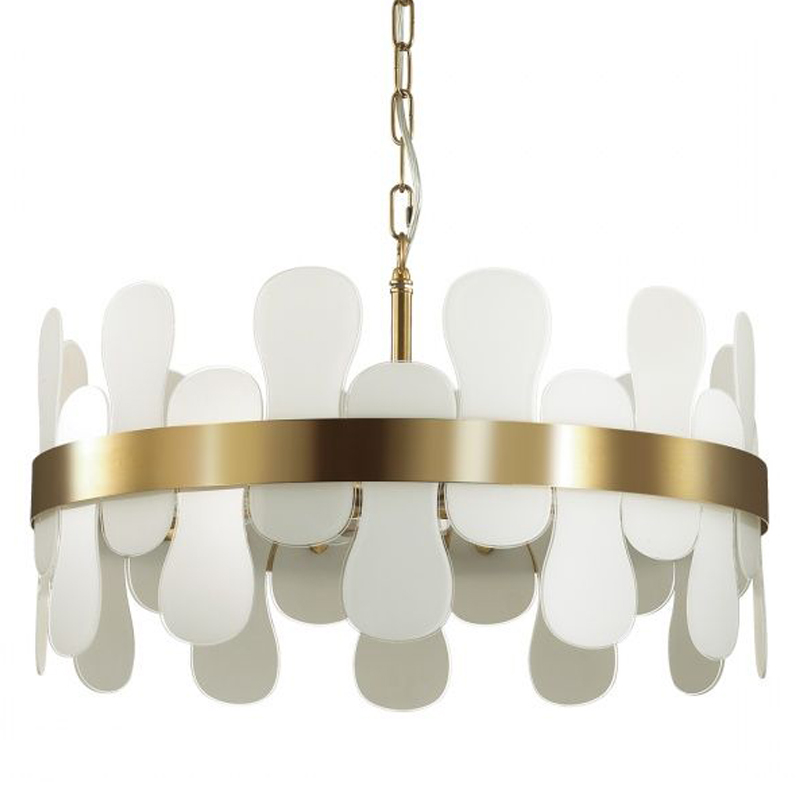 Люстра Eve Chandelier фигурное стекло диаметр 55 см Золотой Белое матовое стекло Люстра Eve Chandelier фигурное стекло диаметр 55 см Золотой Белое матовое стекло в Волгограде | Loft Concept