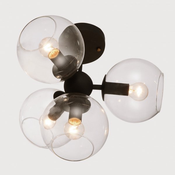 Потолочный светильник Sphere Cumulus Glass Top Черный Потолочный светильник Sphere Cumulus Glass Top Черный в Волгограде | Loft Concept
