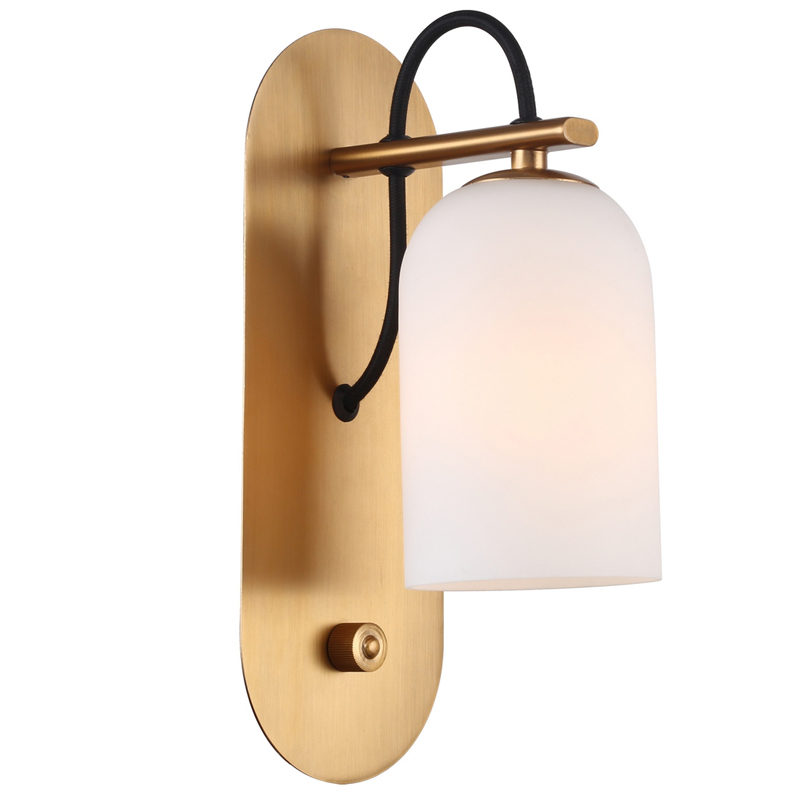 Бра Pyrrhus Sconce Латунь Белое матовое стекло Бра Pyrrhus Sconce Латунь Белое матовое стекло в Волгограде | Loft Concept