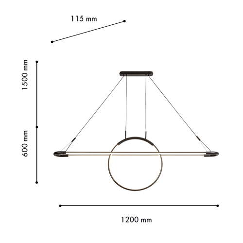Светодиодная люстра Black LED Circle and Oval Lamp Светодиодная люстра Black LED Circle and Oval Lamp в Волгограде