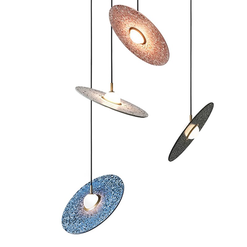 Подвесной светильник Stone Disc Haning Pendant Серый Синий Черный Розовый (Rose) Подвесной светильник Stone Disc Haning Pendant Серый Синий Черный Розовый (Rose) в Волгограде | Loft Concept