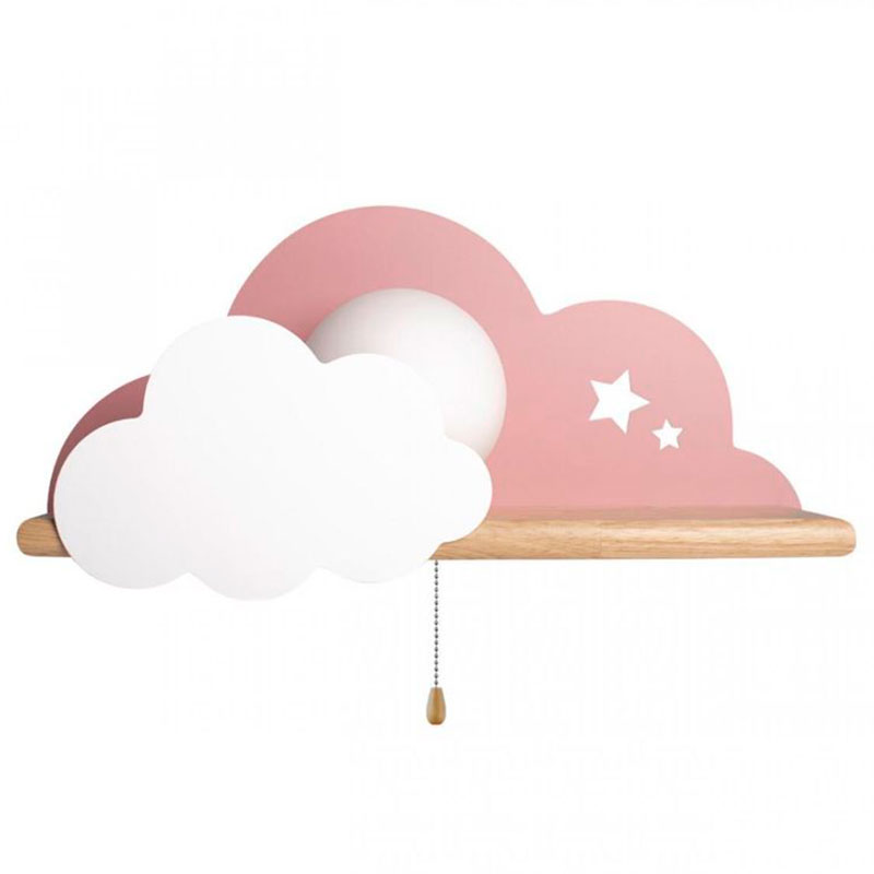 Бра с деревянной полкой розовое Облако Wall Lamp Pink Cloud Розовый пастельный Древесина Бра с деревянной полкой розовое Облако Wall Lamp Pink Cloud Розовый пастельный Древесина в Волгограде | Loft Concept
