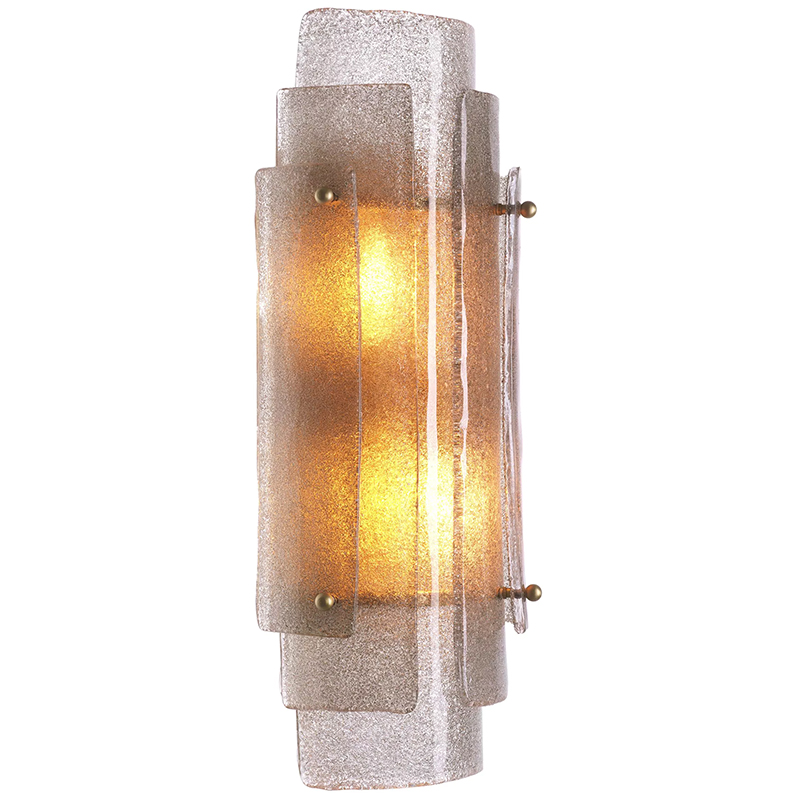 Бра Eichholtz Wall Lamp Sylvester Латунь Стекло Смок в Волгограде | Loft Concept 