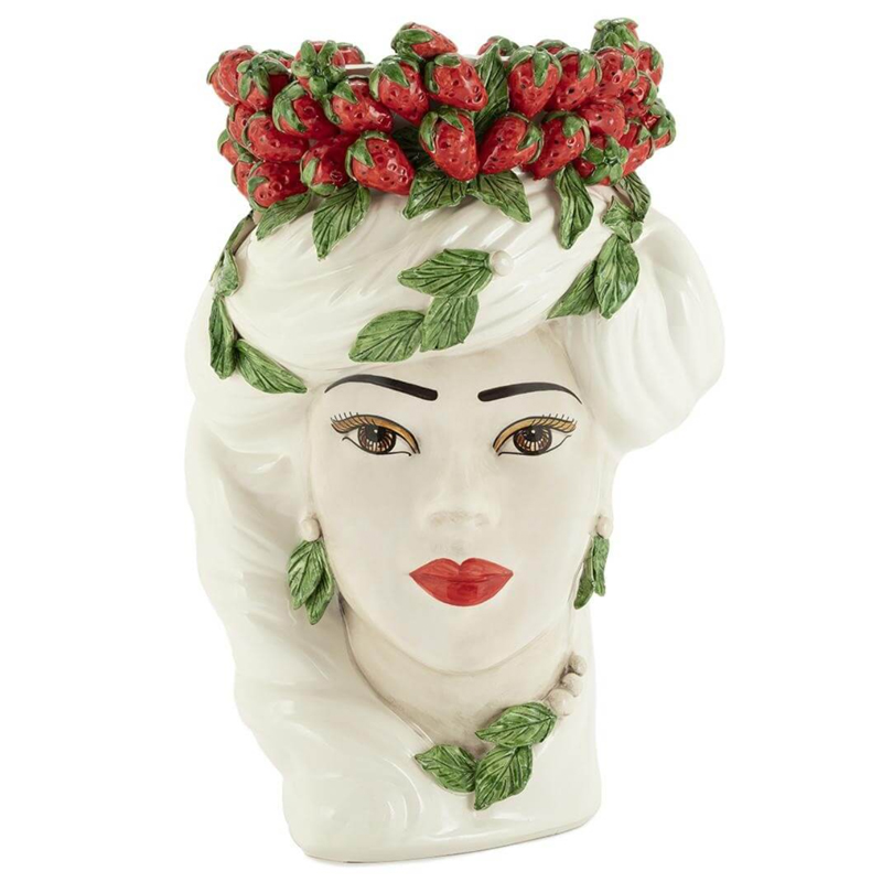 Ваза VASE STRAWBERRIES HEAD LADY BIG White Красный Белый Ваза VASE STRAWBERRIES HEAD LADY BIG White Красный Белый в Волгограде | Loft Concept