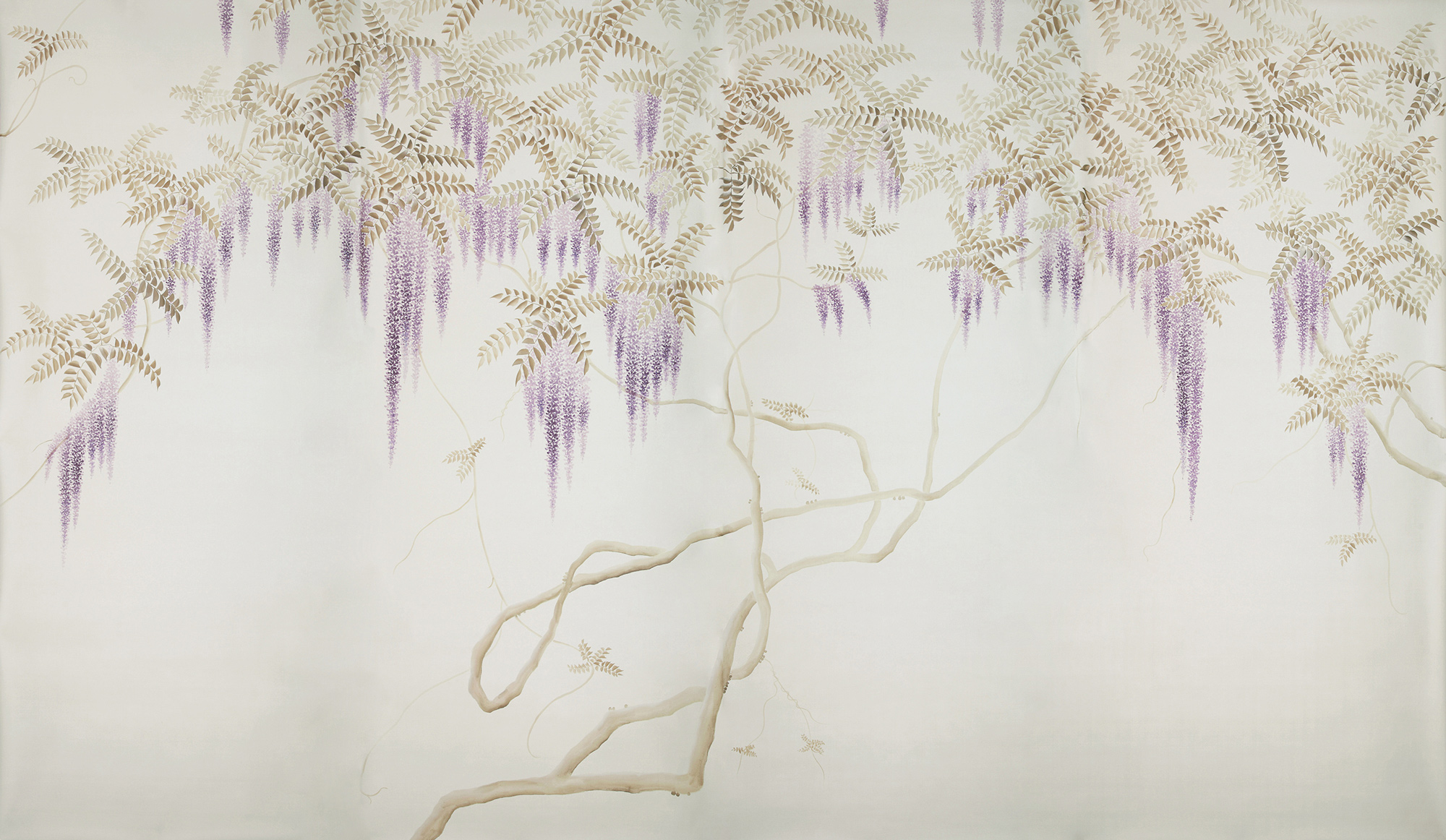 Обои в японском стиле Wisteria Colourway SC-247 on Natural Mica metallic silk Обои в японском стиле Wisteria Colourway SC-247 on Natural Mica metallic silk - постер Loft-Concept в Волгограде