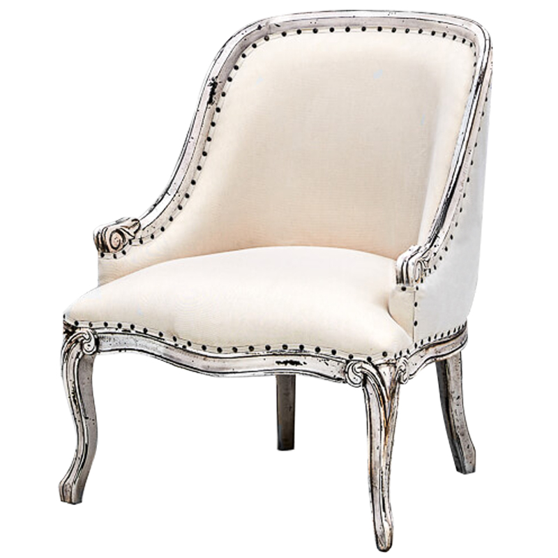 Кресло Jeunesse French Seating Armchair Белый Молочный Коричневый винтаж Кресло Jeunesse French Seating Armchair Белый Молочный Коричневый винтаж в Волгограде | Loft Concept