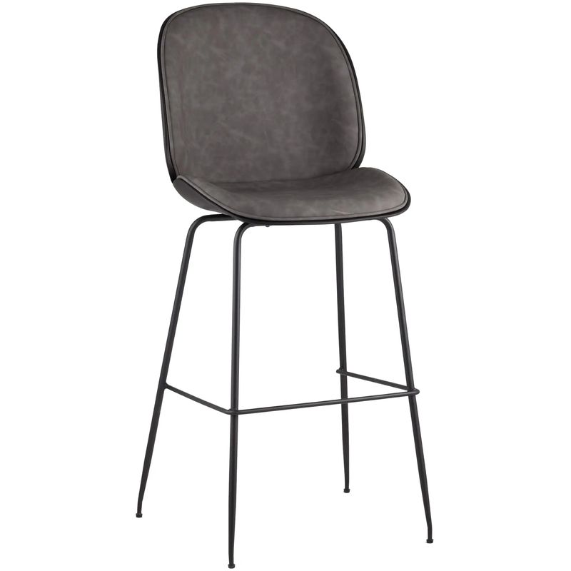 Стул Барный Винтажная Серая Экокожа Vendramin Bar Chair Серый Черный Стул Барный Винтажная Серая Экокожа Vendramin Bar Chair Серый Черный в Волгограде | Loft Concept