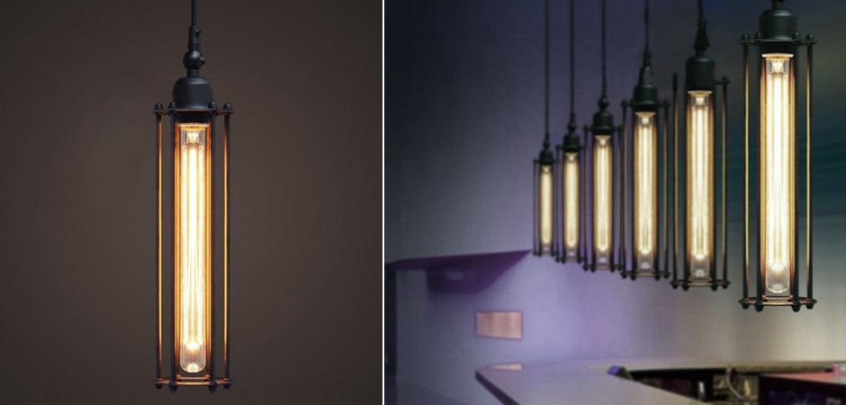 Подвесной светильник Loft Industrial Edison Cage Vetrical Momo Подвесной светильник Loft Industrial Edison Cage Vetrical Momo - Loft-Concept в Волгограде