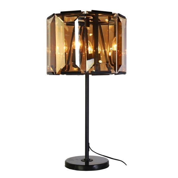 Настольная лампа Harlow Crystal Round Table Amber Черный Янтарь (Amber) Настольная лампа Harlow Crystal Round Table Amber Черный Янтарь (Amber) в Волгограде | Loft Concept