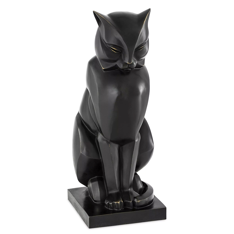 Декоративная статуэтка Eichholtz Cat Art Deco Темная бронза в Волгограде | Loft Concept 