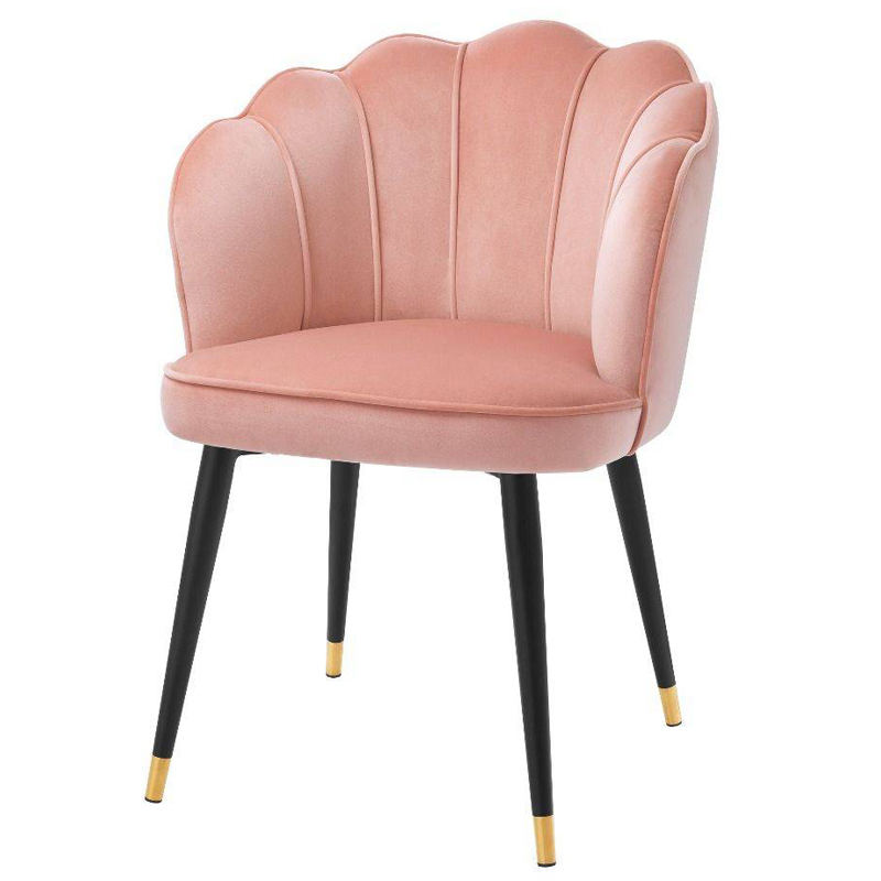 Стул Eichholtz Dining Chair Bristol nude Розовый пастельный Черный Латунь Стул Eichholtz Dining Chair Bristol nude Розовый пастельный Черный Латунь в Волгограде | Loft Concept