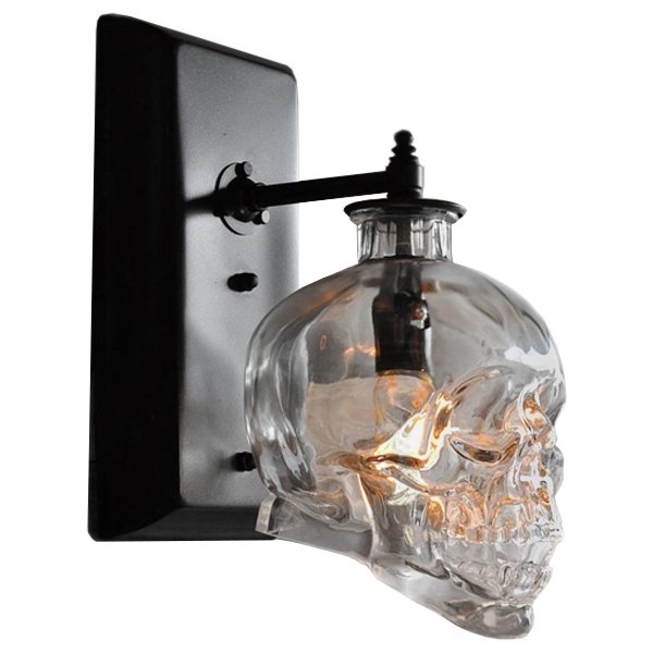 Бра Череп Glass Skull Черный матовый Бра Череп Glass Skull Черный матовый в Волгограде | Loft Concept