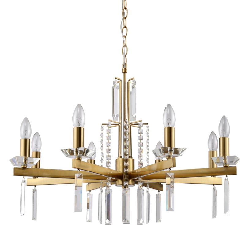 Люстра Vivien Crystal Brass Chandelier 8 Латунь Серый Люстра Vivien Crystal Brass Chandelier 8 Латунь Серый в Волгограде | Loft Concept
