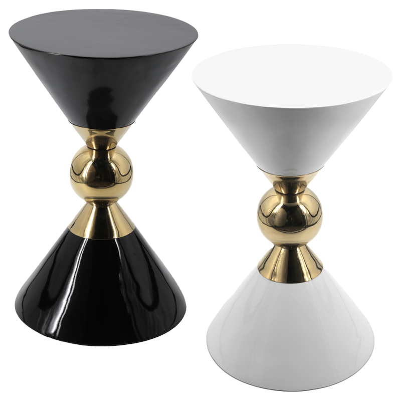 Приставной столик CANAAN ACCENT Table Черный Белый Золотой в Волгограде | Loft Concept 