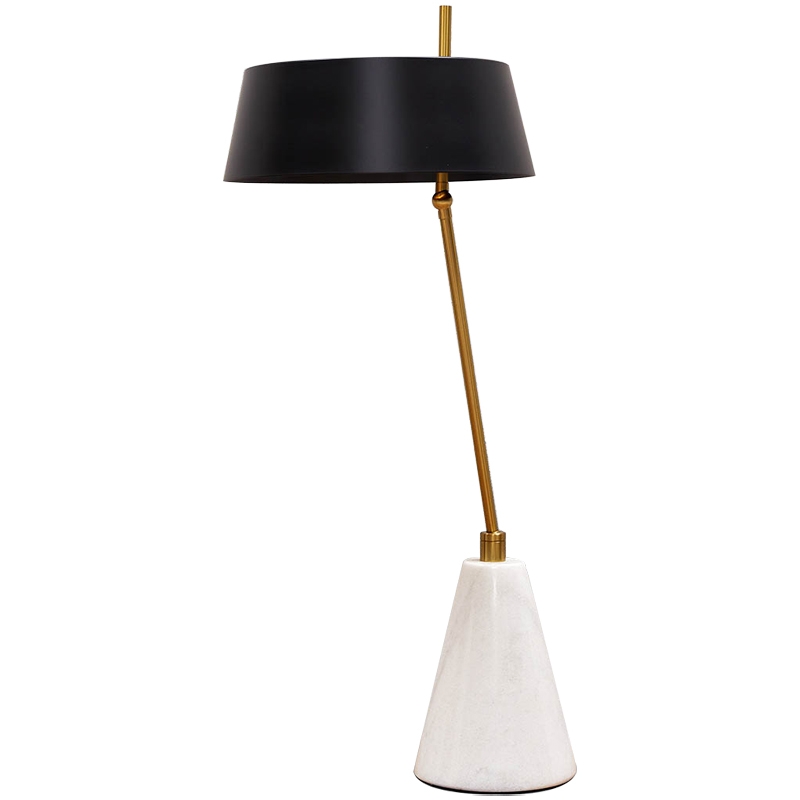 Настольная лампа с черным металлическим абажуром Dominique Table Lamp Черный Золотой Белый Настольная лампа с черным металлическим абажуром Dominique Table Lamp Черный Золотой Белый в Волгограде | Loft Concept