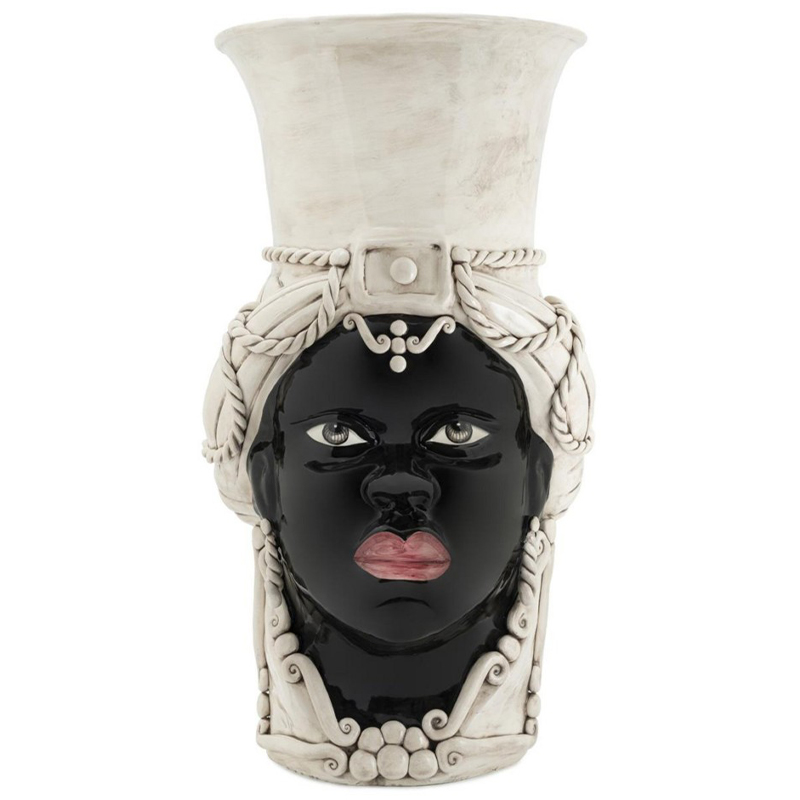 Ваза Vase Moro Lady Giant Бежевый Черный Ваза Vase Moro Lady Giant Бежевый Черный в Волгограде | Loft Concept