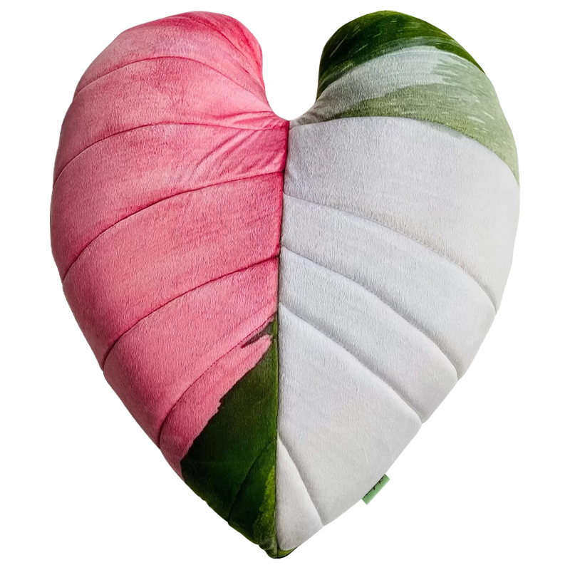 Декоративная подушка Botanical Cushion Filodendron Pink Princess Зеленый Белый Розовый Декоративная подушка Botanical Cushion Filodendron Pink Princess Зеленый Белый Розовый в Волгограде | Loft Concept