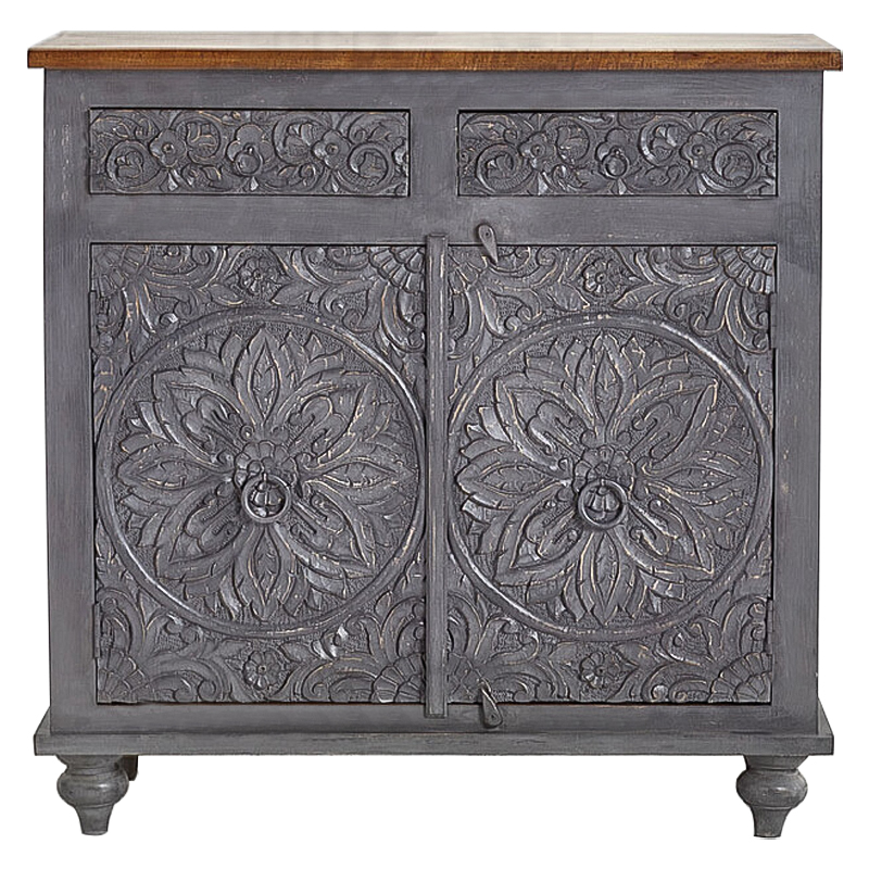 Комод Indian Antique White Furniture Chest of Drawers Kara серый Серый Коричневый Комод Indian Antique White Furniture Chest of Drawers Kara серый Серый Коричневый в Волгограде | Loft Concept