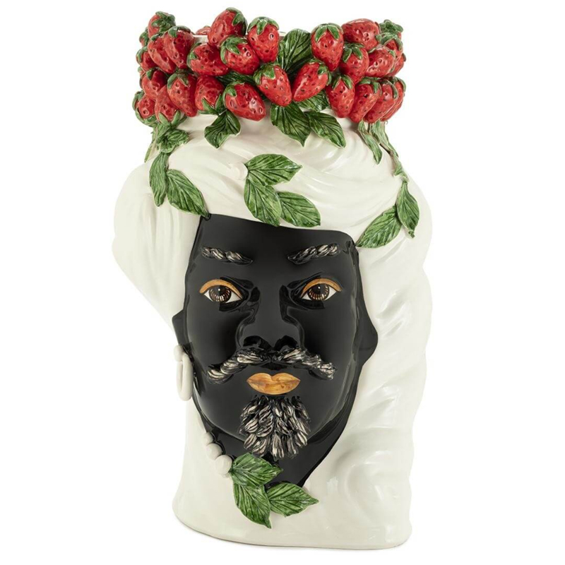 Ваза VASE STRAWBERRIES HEAD MAN BIG White Красный Белый Ваза VASE STRAWBERRIES HEAD MAN BIG White Красный Белый в Волгограде | Loft Concept