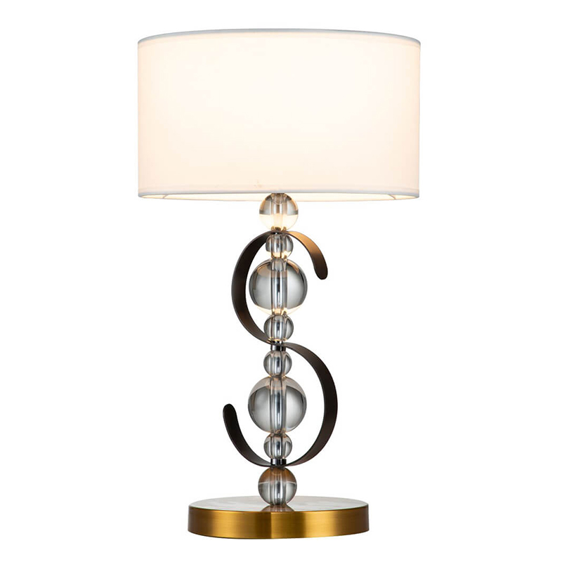 Настольная лампа с Абажуром Annelies Table Lamp Золотой Черный Белый Настольная лампа с Абажуром Annelies Table Lamp Золотой Черный Белый в Волгограде | Loft Concept