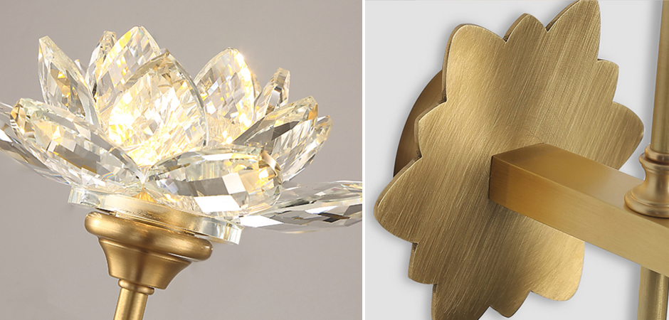 Бра Хрустальный Цветок Лотоса Lotus flower Wall Clear Glass D Бра Хрустальный Цветок Лотоса Lotus flower Wall Clear Glass D - Loft-Concept в Волгограде