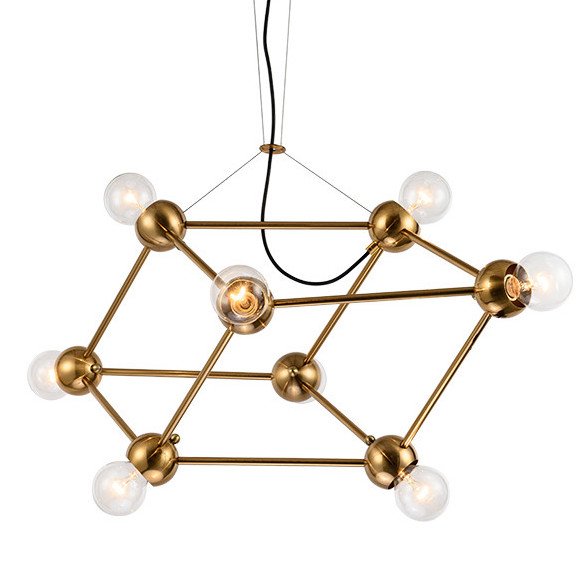 Люстра Molecule Gold Chandelier Золотой Люстра Molecule Gold Chandelier Золотой в Волгограде | Loft Concept