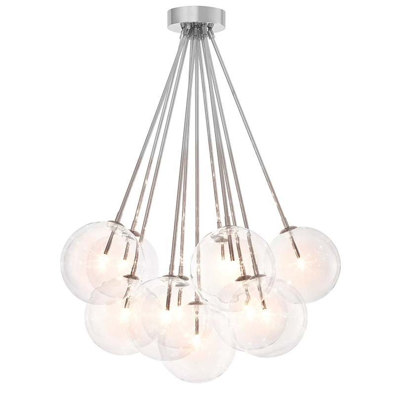 Люстра Eichholtz Ceiling Lamp Molecule Nickel Никель Прозрачное Стекло Люстра Eichholtz Ceiling Lamp Molecule Nickel Никель Прозрачное Стекло в Волгограде | Loft Concept