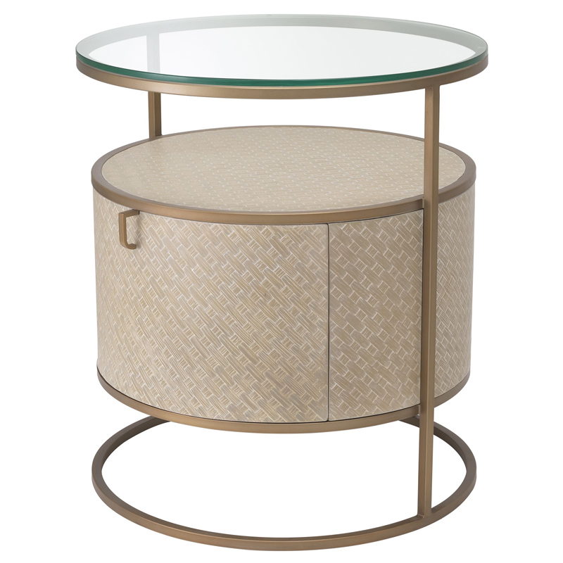Приставной стол Eichholtz Bedside Table Napa Valley oak Матовая латунь Бежевый Прозрачный Приставной стол Eichholtz Bedside Table Napa Valley oak Матовая латунь Бежевый Прозрачный в Волгограде | Loft Concept